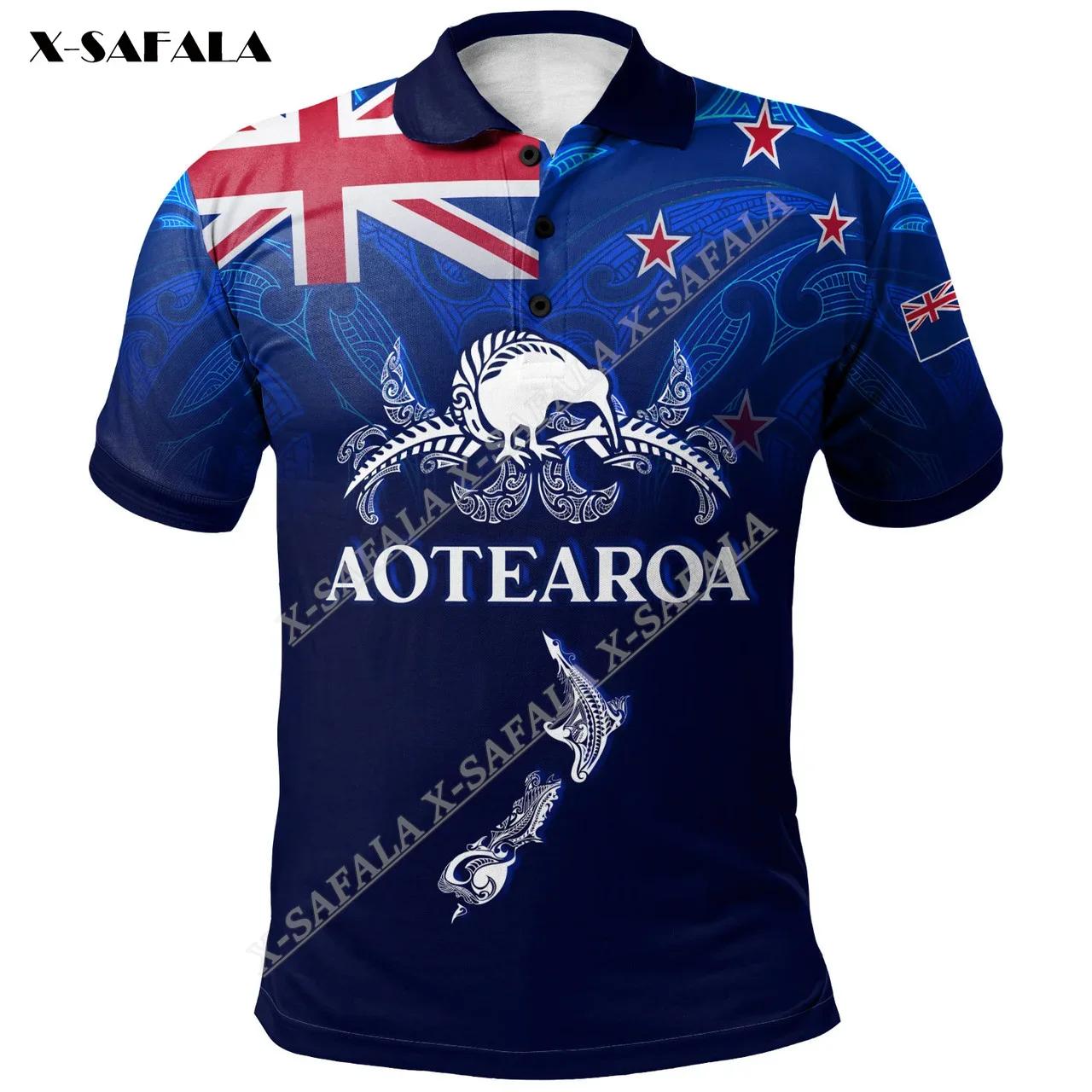 Camisas polo unissex para homens e mulheres, top casual estampado em 3D, samambaia neozelandesa Kiwi com estilo maori Koru em espiral polinésia, alta qualidade - Image 1