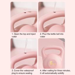 Pesos de kettlebell cheios de água, pesos de haltere à prova de choque, pesos de mão para treinamento de força, após preenchido de água 4/6kg - Image 6