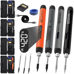 USB Ferro de Solda Digital, Temperatura Ajustável, Bateria 800mAh, Solda Inteligente, Ferramenta de Solda, 300-450 ℃, Interface Tipo-C - Image 1