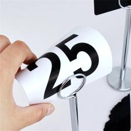 Cartões de número de marcador de mesa de plástico branco 1-100 números de mesa pretos em branco casamento restaurante bar para banquetes ou mesas de pôquer - Image 6