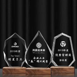 Troféu De Cristal De Madeira Maciça, Pode ser Personalizado, Medalha Reunião Anual, Dança Esportes competição, Decoração Home, Base De Madeira - Image 3