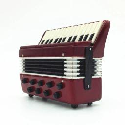 Mini Acordeão De Madeira Com Caixa Preta, Instrumento Musical Miniatura, Casa De Bonecas, Presente - Image 6