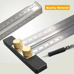 Aço inoxidável Precision Marking T-Rule, Tipo T Hole Ruler, Scribing Gauge, Marcação Ferramenta de Medição, Carpintaria, 200mm, 300mm, 400mm - Image 3