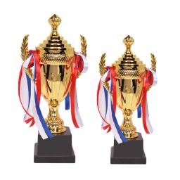 Personalizado grande ouro troféu Copa, fita colorida, prêmio de ouro para esportes, torneios, futebol, futebol, League Match - Image 4