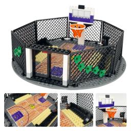 Esportes basquete tribunal piso conjunto bloco de construção basquete montado blocos modelo brinquedo diy aniversário presentes natal - Image 4