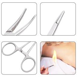 1pc Aço Inoxidável 14/16/18cm Suporte de Agulha Cirúrgica Odontológica Médica Fórceps Hemostático Braçadeira Reta/Cotovelo Ferramenta Cirúrgica - Image 3
