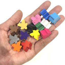 100 madeira meeples 14 cores 16mm extra jogo de tabuleiro peças de substituição componentes de jogos de mesa e acessórios de atualização - Image 3