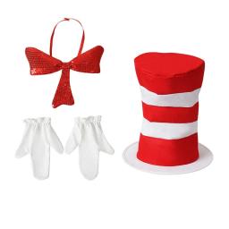 Chapéu alto listrado vermelho e branco da Dra. Su, Interpretação, Adereços de Palco, Festa de Aniversário - Image 6