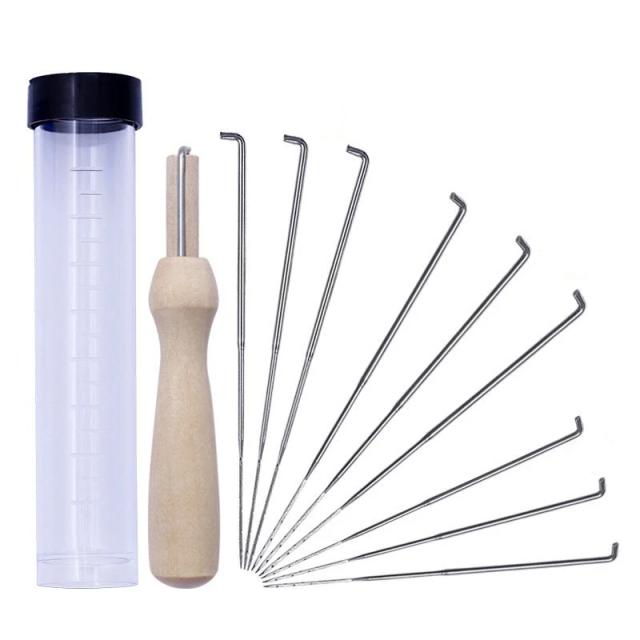 Kit de Feltragem de Lã Multi-Estilo com Agulhas e Alça de Madeira para Artesanato DIY