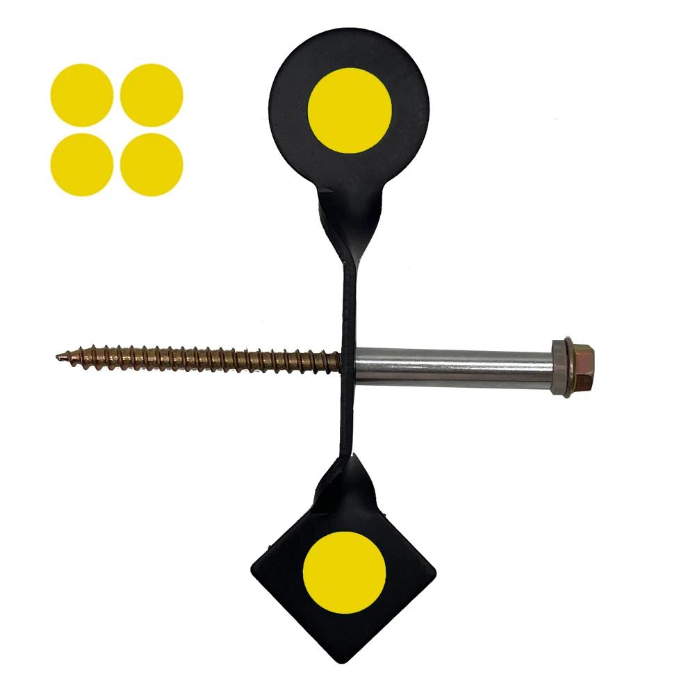 Caça e tiro de aço plinking spinner alvo cinco animais opção vermelho preto pacote simples estilingue lançador pneumático - Image 1