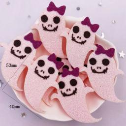10 pçs glitter tecido de feltro não tecidos arco-íris gato abóbora fantasma apliques diy remendo de costura decoração de halloween supplie acessórios artesanato - Image 2