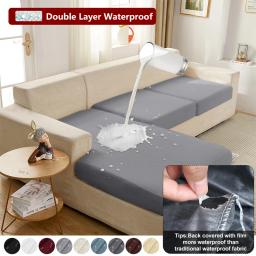 Tampa de assento laminada impermeável real do sofá, capa elástica do sofá, capas para animais de estimação e crianças, almofada para sala de estar - Image 1