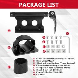 Universal bicicleta garfo dianteiro rack + suporte da roda traseira conjunto de alumínio garfo rack liberação rápida rack de teto para o armazenamento da bicicleta do telhado - Image 2