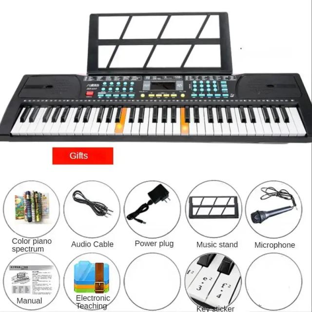 Piano Digital Portátil para Crianças: Teclado Profissional com 61 Teclas e Controle MIDI