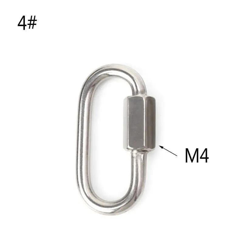 Mosquetão de aço inoxidável com trava, engrenagem de escalada com gancho de pressão para segurança ao ar livre, acampamento e caminhadas - Image 1