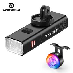 Conjunto de Luzes de Ciclismo 400/600/800LM Bike Regular/Pendurado Luz Frontal Spiderweb Padrão Sensor de Freio Colorido Luz Traseira - Image 1