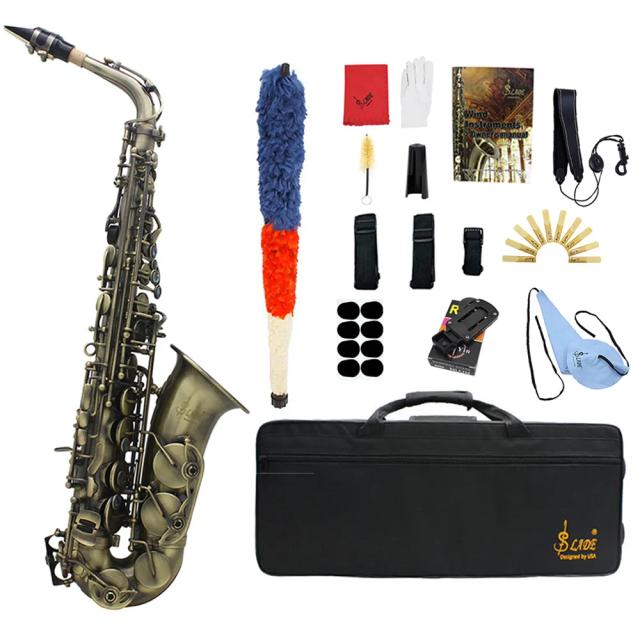 Saxofone Alto SLADE-Eb com Case e Acessórios Completos para Instrumento de Sopro