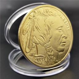 1pc American Buffalo Golden Coin: Uma Medalha Comemorativa Única em Honra a Cabeça do Velho Buffalo! - Image 4