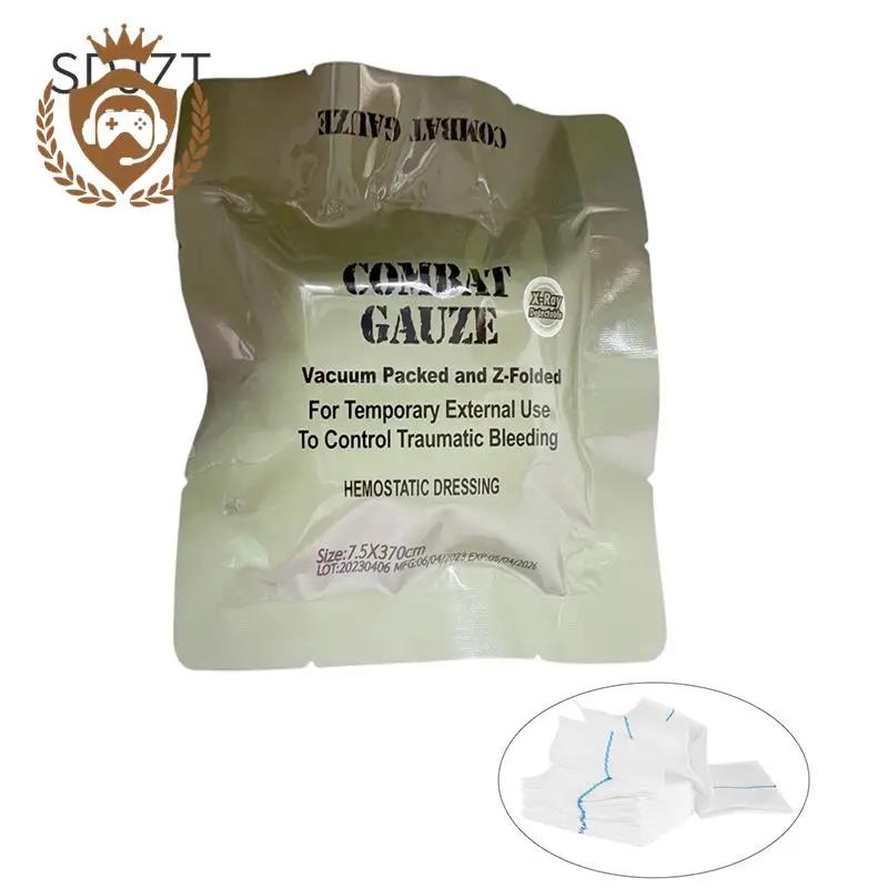 Gaze de caulim hemostática combate trauma de emergência z-fold solúvel para ifak tático militar kit de primeiros socorros curativo médico - Image 1
