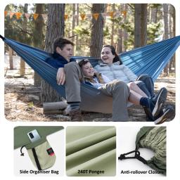 Naturehike-portátil ao ar livre Camping Hammock, caminhadas Swing, única e dupla pessoa, Pongee Hammock, cama de suspensão, 240T - Image 3