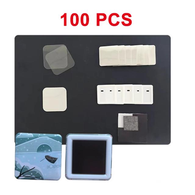 Conjunto de 100 Ímãs de Geladeira Quadrados 50x50mm - Ideais para Presentes Infantis e Decoração DIY