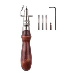 7 em 1 artesanato de couro profissional costura ajustável e entalhe vinco ferramentas de couro diy artesanal aparador multifuncional - Image 5