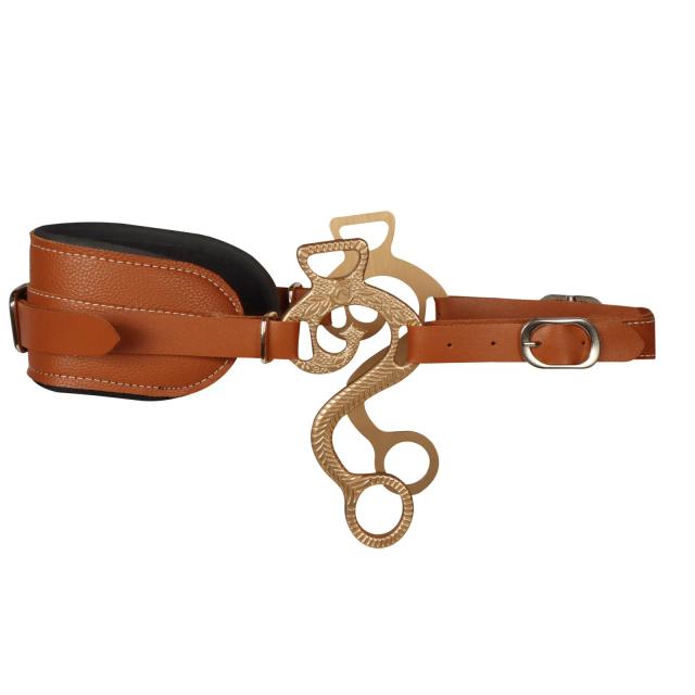 Hackamore de Couro Marrom para Cavalos - Ajustável e Acolchoado