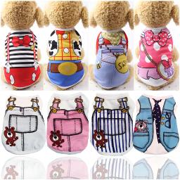 Cartoon coletes macios para animais de estimação, roupas para cães, roupas para cachorro, camisa verão, camiseta casual, pequenos animais de estimação - Image 1