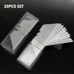 Lâmina trapezoidal de substituição com caixa para arte, ferramenta de corte artesanal, faca multiferramenta, ferramentas de lâmina de corte de aço carbono com 10/20 peças - Image 6