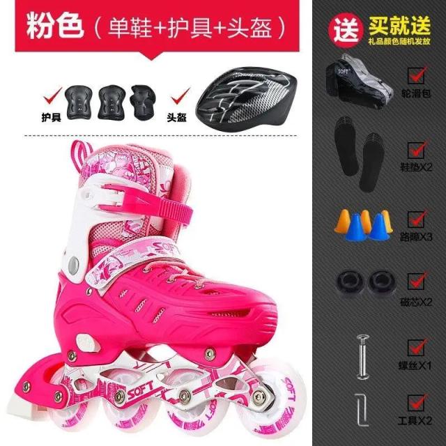 Patins Completo com Roda Embutida para Iniciantes - Sapatos de Patinação para Crianças e Adultos, Masculino e Feminino