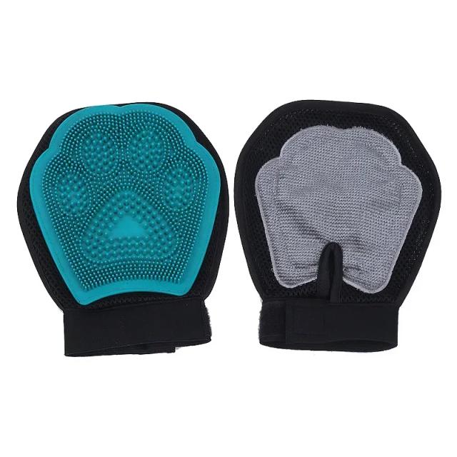 Escova de Limpeza para Cães e Gatos com Massagem, Luva de Banho Azul e Funcionalidade Dupla para Depilação e Penteado