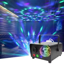 Controle Remoto Fog Machine, LED RGB Light, Magic Efeito pequeno, Máquina de fumaça, Disco, KTV, Party Club, Bar, Event Show, 3in 1, 600W - Image 1
