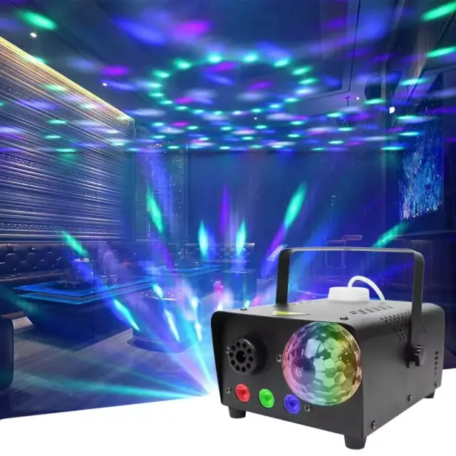 Máquina de Fumaça 3 em 1 com Controle Remoto e Luz LED RGB - Ideal para Festas, KTV, Discos e Eventos