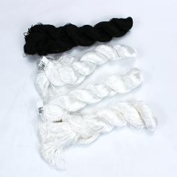 100% fio de seda bordado à mão, linha de bordar, ponto cruz, 400m, preto, branco, 4, cores puras, 1pcs - Image 2