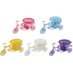 Cesta De Flores De Bicicleta De Plástico, Armazenamento De Vaso, Pequeno, Bonito, Casamento, Festa, Casa, Escritório, Mesa, Decoração De Mesa, 1Pc - Image 2
