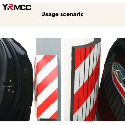 4 pçs protetor de parede da garagem porta do carro pára-choques espuma protetor de estacionamento exterior anti-colisão adesivo risco sinal de aviso adesivo - Image 2