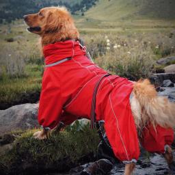 Casaco impermeável para cães grandes, Capa de chuva para cães, Casaco respirável macio, À prova de neve, Windproof, Pet Safety, Casaco com pernas ao ar livre - Image 2