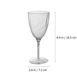 Conjunto de copos de vinho descartáveis, 8 peças, 2 copos de champanhe para festa, copos de vinho, copos de plástico descartáveis - Image 2