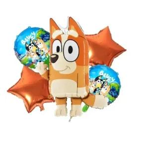 Decoração de Aniversário com Balões Azuis: Conjunto Fofo de 6 Balões de Número em Folho para Festa