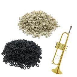 Almofadas de feltro de lã para trompete, 100 peças, anéis, almofada, substituição de instrumento de cobre, preto/branco, leve, adequado para a maioria dos trombetas - Image 6