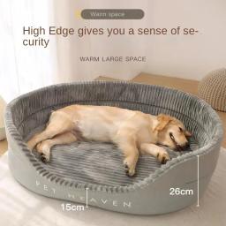 Cama dupla face macia para cães grandes e gatos, almofada de sofá quente, cesta grande, cobertor, produtos de canil médio, acessórios de casa - Image 1