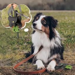 Pickup Bag Dispenser com Leash Clip para Pet, Waste Bag Dispenser para Dog Pooper, PoopBag ao ar livre, suporte de couro - Image 3