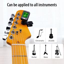 JOYO-Digital Clip-On Guitar Tuner, Tuner Eletrônico, Peças e Acessórios de Guitarra, Baixo, Violino, Ukulele, Acústico, JT-09 - Image 4