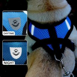 Arnês De Malha De Poliéster com Trela De Chumbo, Colete Ajustável, Arneses Respiráveis, sti Reflexivo para Cão Pequeno, Acessórios Do Gato - Image 6