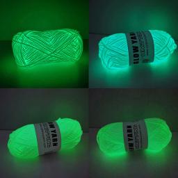 Fio de poliéster luminoso para tricô manual, brilha no escuro, bricolage, tapete, suéter, chapéu, fio grosso - Image 2