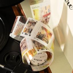 Fitas adesivas de mascaramento para decoração DIY, frase japonesa, toca-discos dos anos, papelaria, fitas Washi, 1PC - Image 3