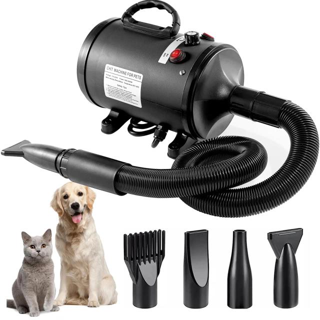 Secador de Cães Profissional de Alta Velocidade com Temperatura Ajustável e Silencioso para Grooming Eficiente