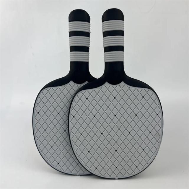 Raquete de Tênis de Mesa em Silicone com Almofada de Borracha Macia - Conjunto com 2 Peças, Alta Qualidade e Presente Ideal