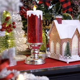 Christmas LED Candle Light, Artesanato Decorativo, Luzes Noturnas, Swirling Glitter, Colorido, Fantasia, Cristal, Festa de Natal, Casa - Image 6