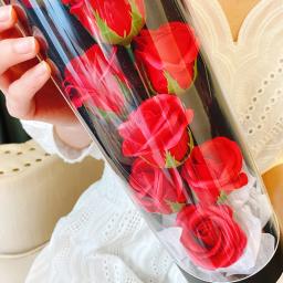Balde De Flor De Sabão Com Luzes De Corda, Flores Artificiais Rosa, 9 Rosas, Luxo, Requintado, Melhor Presente, Melhor Presente - Image 3